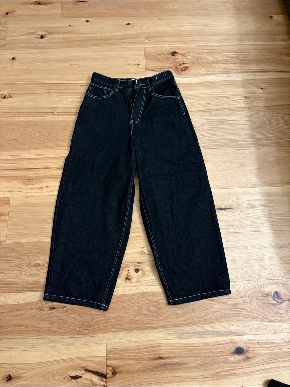 Urban Outfitters Black Relaxed Wide-Leg Jeans